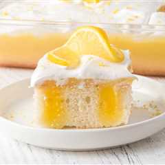 Lemon Poke Cake with Marshmallow Frosting