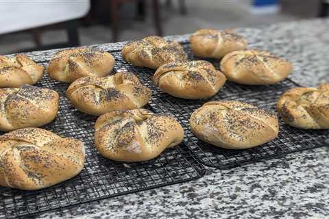 Traditional old school shaped Kaiser rolls