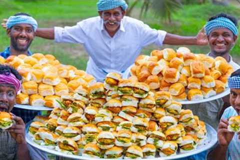 INDIAN BURGER | VADA PAV | Indian Street Food Recipe Making in Village | Rainy Day Cooking