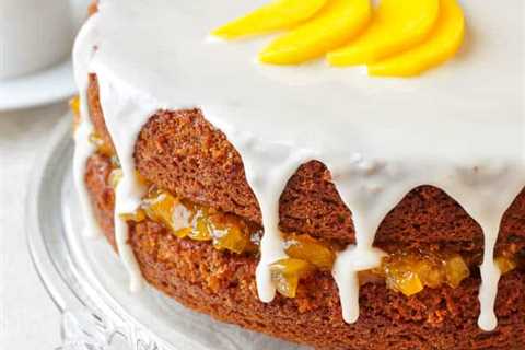 One Bowl Gingerbread Cake with Mango Vanilla Jam