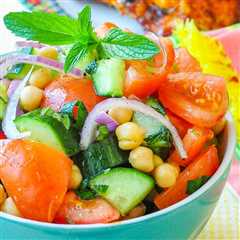 Tomato Cucumber Salad with Chickpeas & Mint