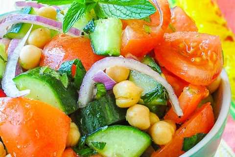 Tomato Cucumber Salad with Chickpeas & Mint