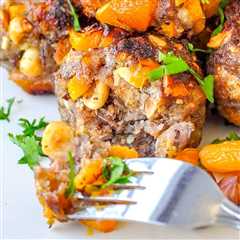 Apricot Hazelnut Sausage Stuffing Balls