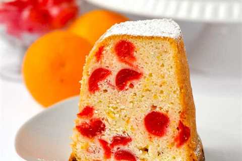 Cream Cheese Pound Cake with Cherries & Orange